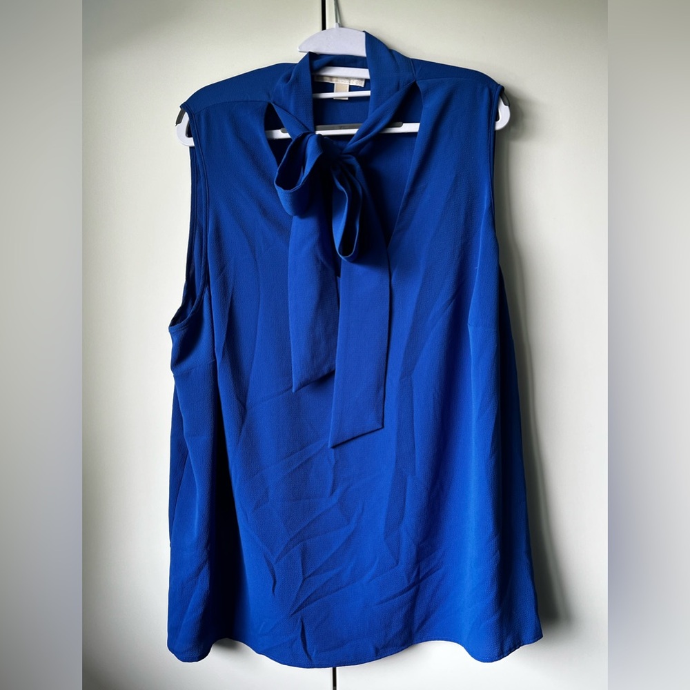 MICHAEL Michael Kors Blue Tie Front Blouse